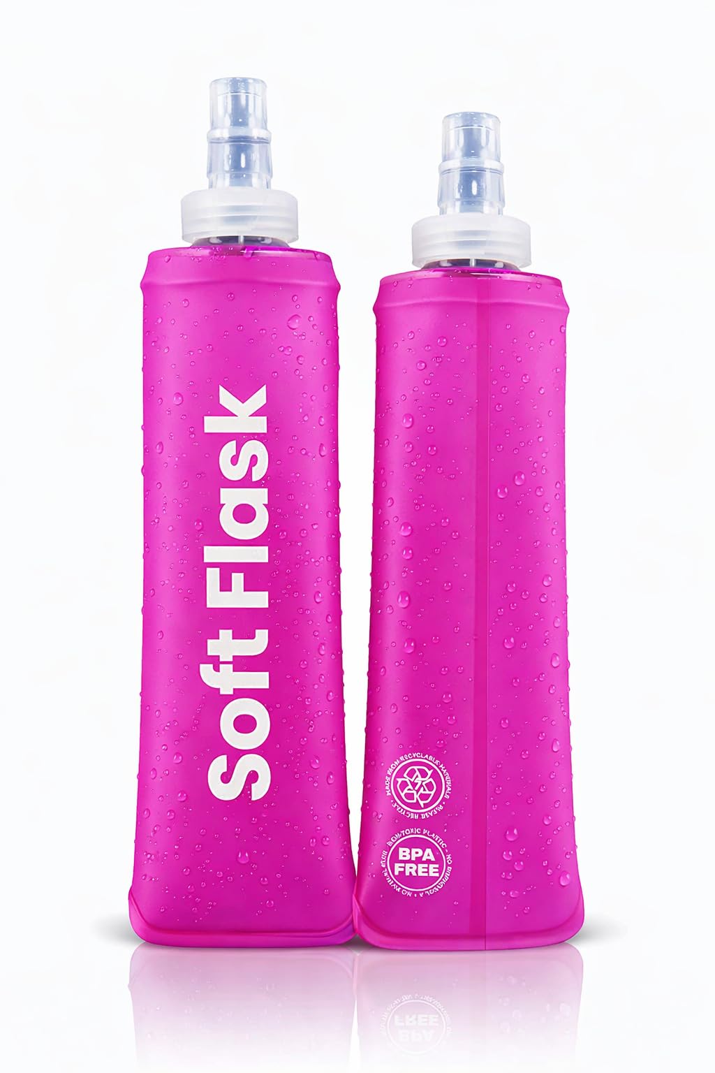 Botella Plegable - Pack 2 Unidades Soft Flask TPU BPA Free - Bidón Agua Trail Running Flexible Silicona – Botella Hidratación para Chaleco Running, Senderismo, Ciclismo (Azul, 250 ML) — view 8