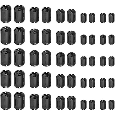 Amazon フェライトコア 50個セット ノイズフィルター パッチンコア ヒンジ式 Usb電源線 車 高周波 ノイズ カット カー オーディオ 音質 向上 内径 F3 5mm F5mm F7mm F9mm F13mm 配線アクセサリー 文房具 オフィス用品