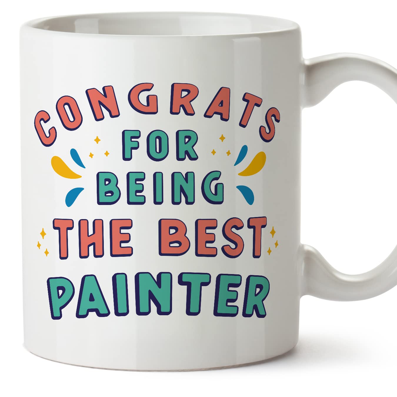 MUGFFINS Painter Mug - in English - Congrats for Being The Best - Funny Gift for Colleagues - Ceramic 11oz Mug
