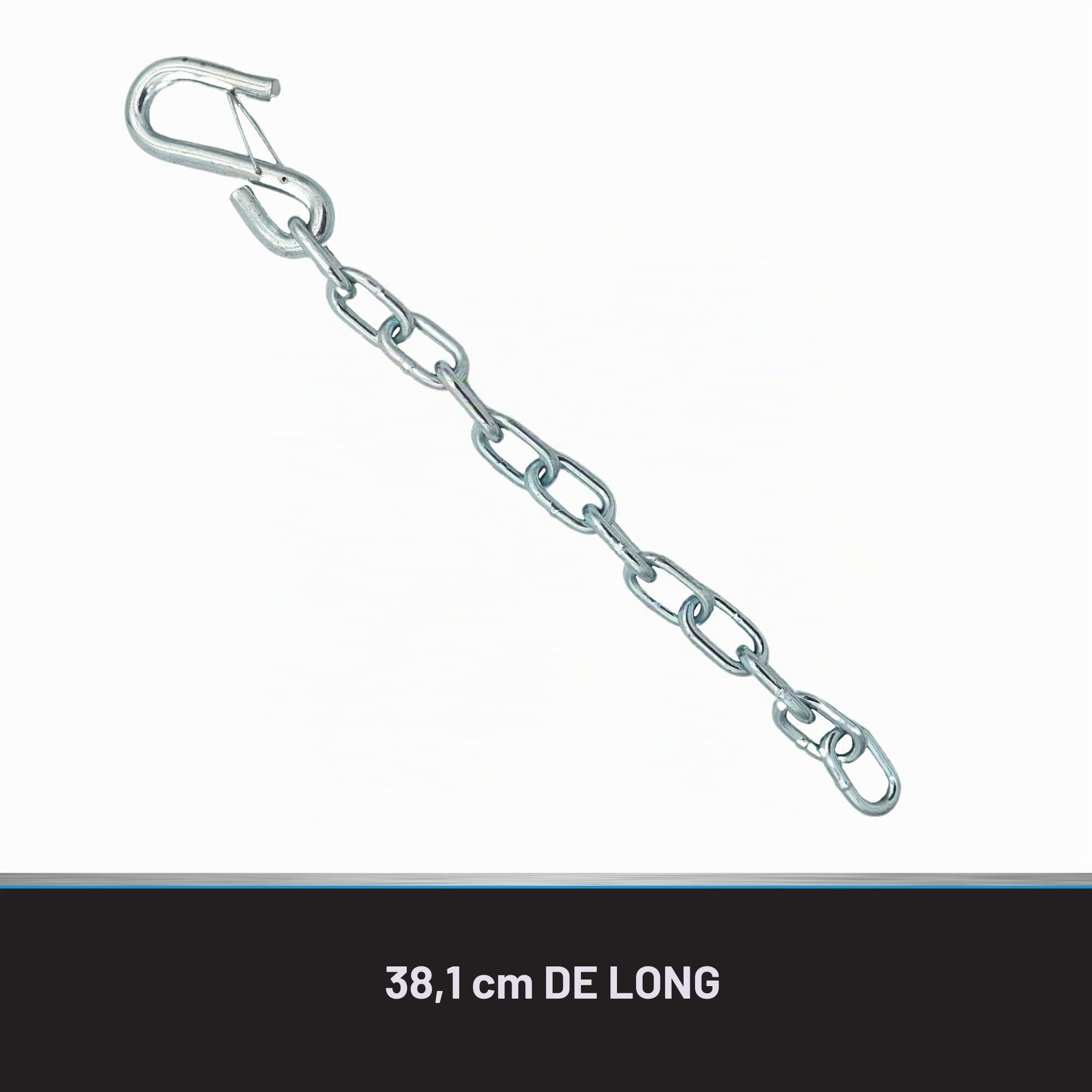 Tie Down Chaînes de sécurité pour remorque avec Crochets – Kit de sécurité pour Bateau – Chaîne de remorquage de 38,1 cm