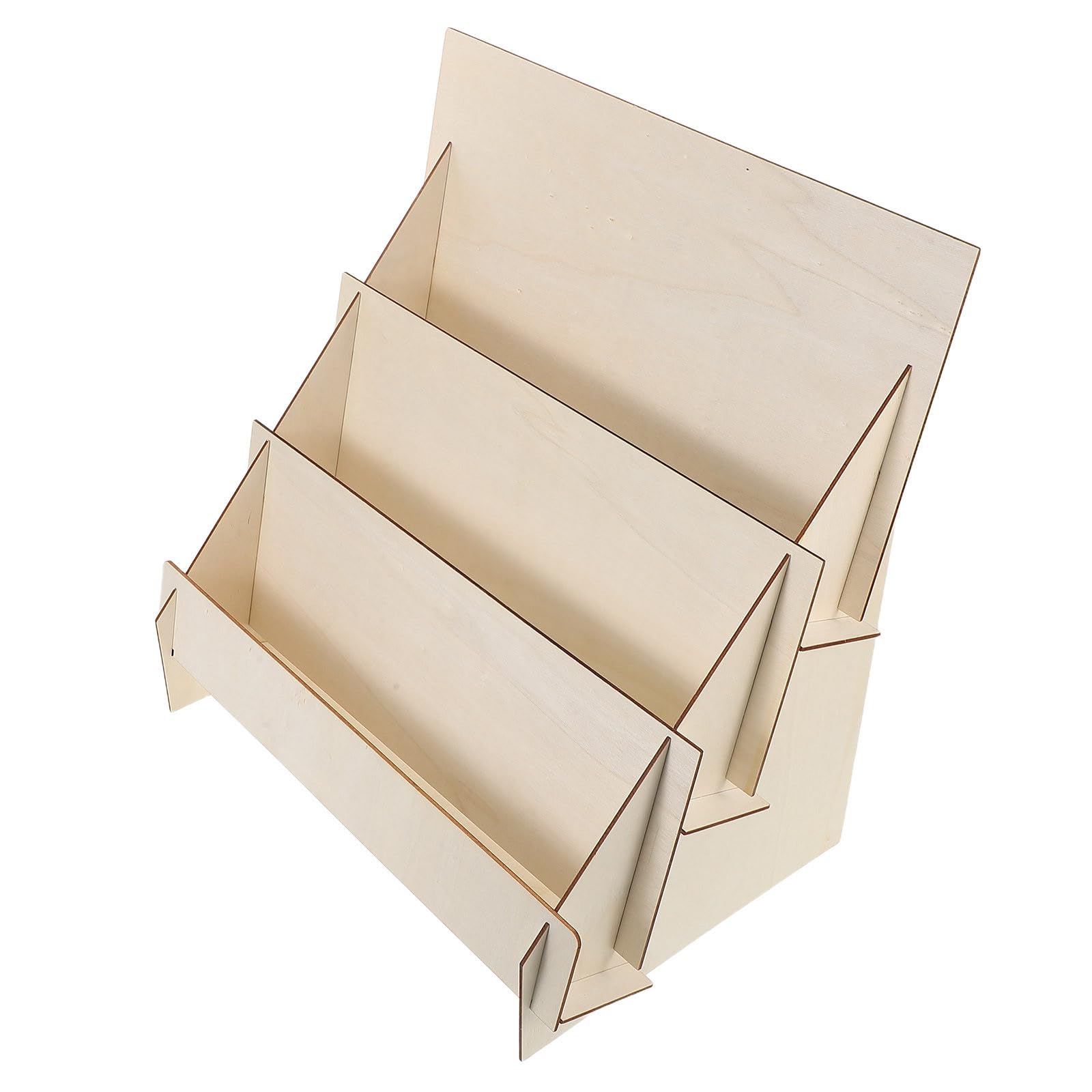 Support de bureau multifonction 3 niveaux en bois pour photos