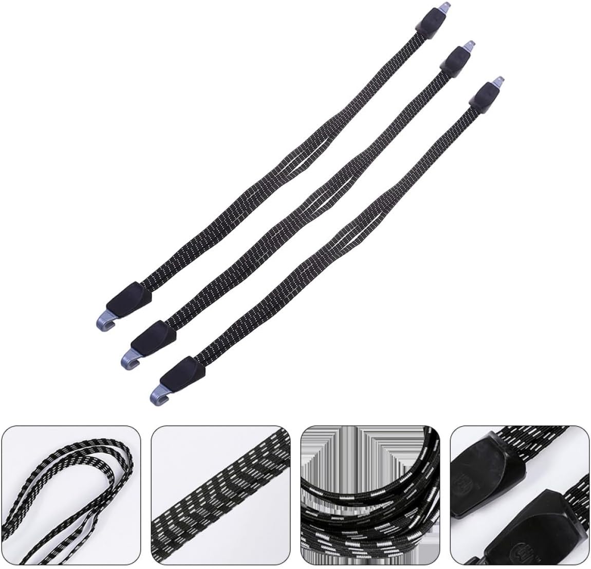 LIOOBO Bike Luggage Strap Set 3pcs Luggage Rubber Rope Elastic Rope Heavy Duty for Camping Outdoor Roof Rack