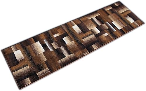 Miniatura 2 de Masada Rugs, Alfombra moderna y contemporánea de pasillo, marrón, negro y beige (2 pies x 7 pies)
