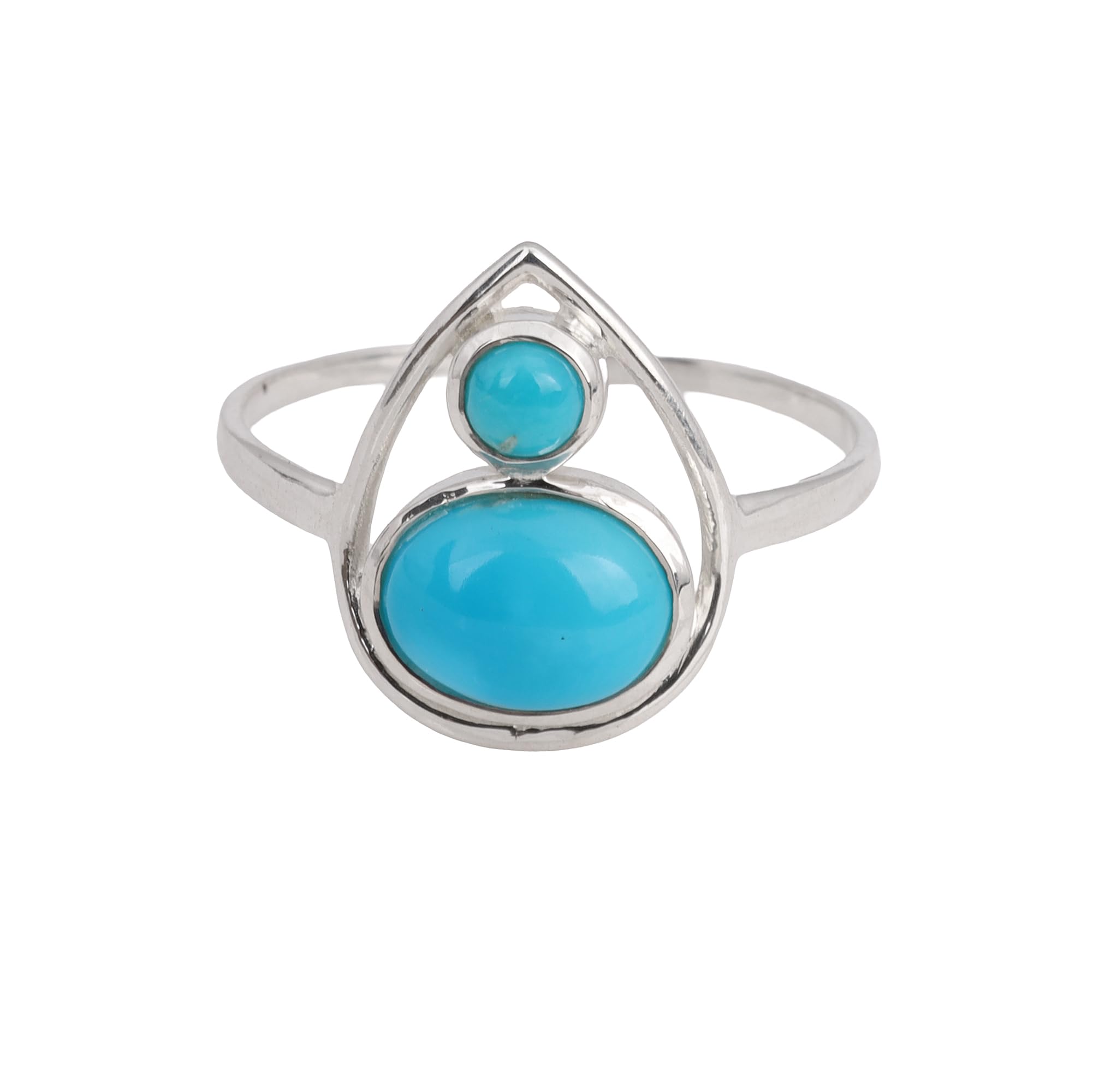 Sleeping Beauty Turquoise Ring 925 Sterling Silver Ring Handmade Gemstone Rings For Women (US 8) Christmas Gifts for Women