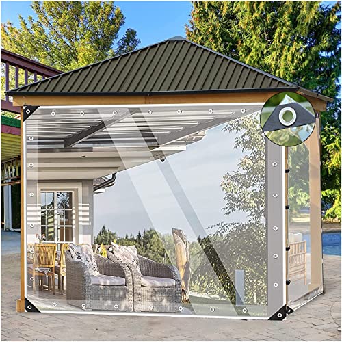 Transparente Plane mit ösen,Abdeckplane reißfeste Wetterfeste aus 420g/m² PVC Material,Wasserdicht Plane mit Ösen,Seil und kabelbinder,für Gartenmöbel Pflanzen Gewächshaus Cover