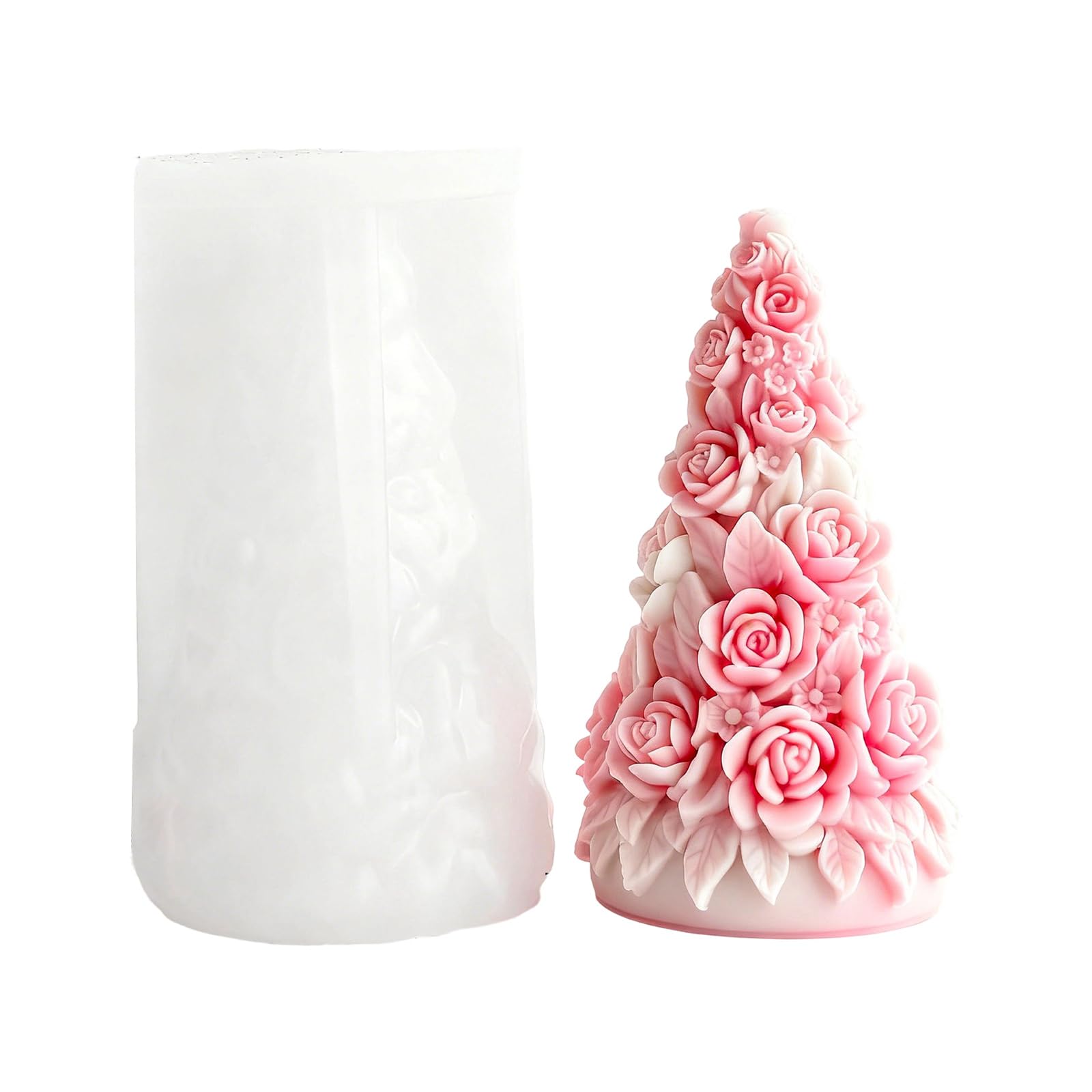MINGLEA Rose Flower Tree Silicone Molds Multipurpose Silicone Mould for Epoxy Casting Crafting Candle Soap Chocolate Baking Tool