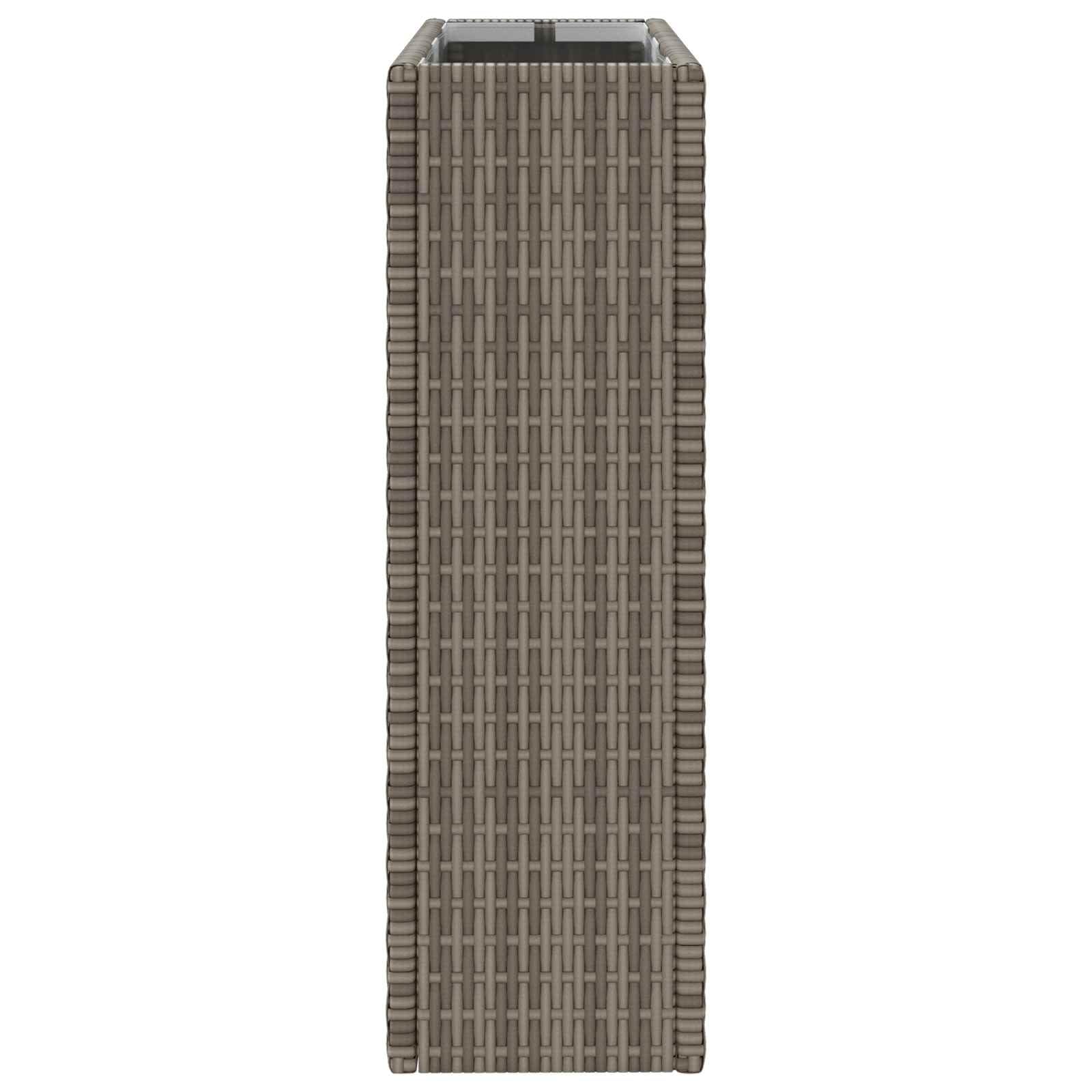 vidaXL Wysoka doniczka 55 x 22 x 70 cm, tak, stylowy, rozszerzony, prostokątny pojemnik na rośliny, odporny na warunki atmosferyczne, rattanowy stojak ogrodowy, elegancka dekoracja na kwiaty