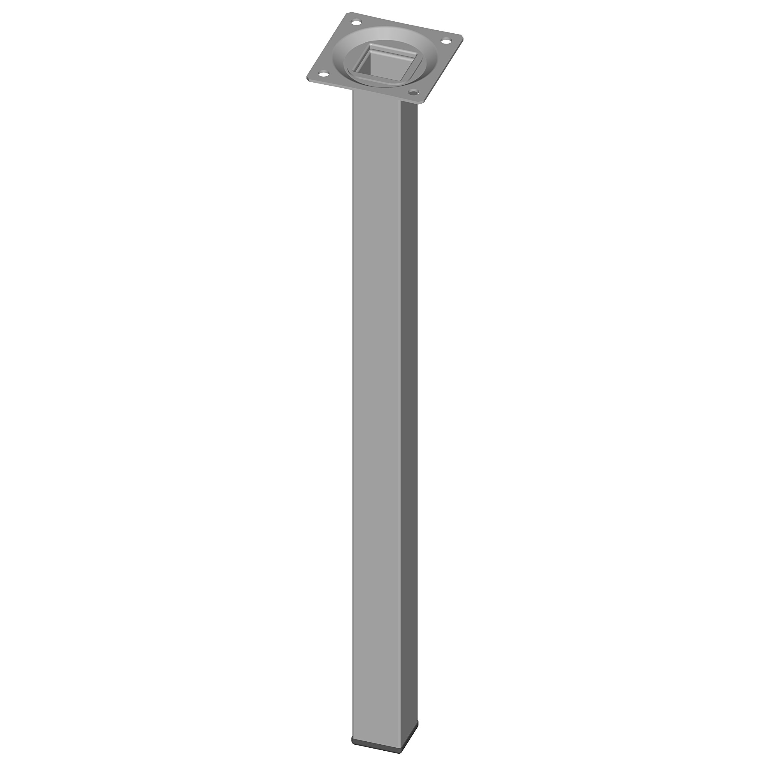 Element System 4 Piezas de Pata de Tubo de Acero de Tipo Cuadrado, Patas de Mesa, Patas de Mueble Incluyendo Placa para atornillar, 40 cm, 10 tamaños, Blanco/Aluminio, 4 Colores, 18133-00303