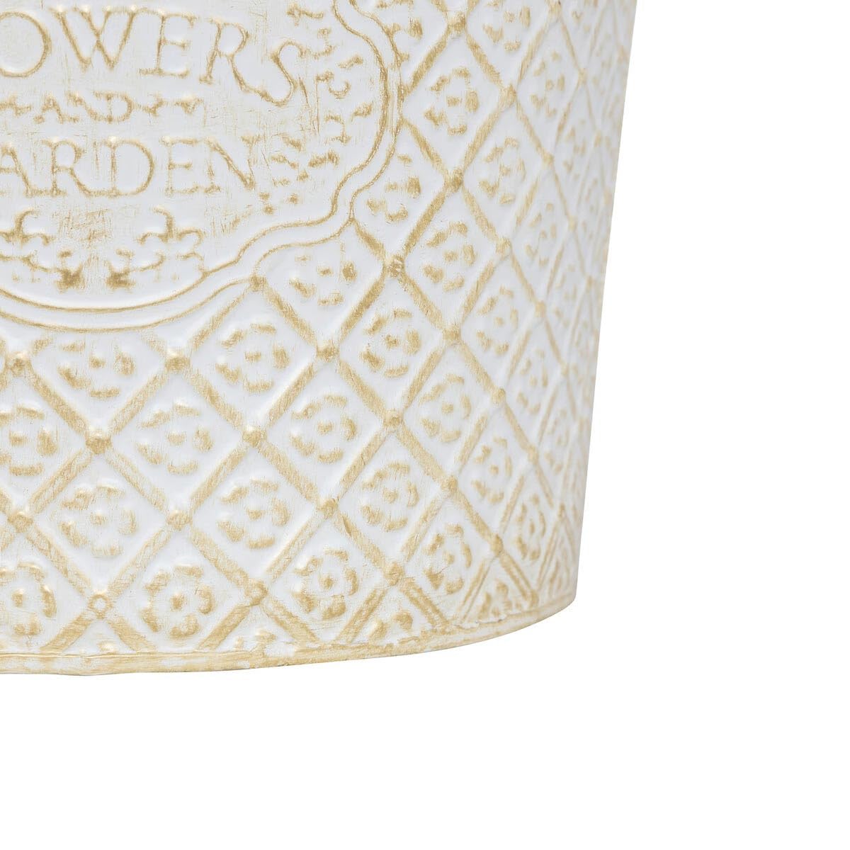 Atmosphera Créateur d'intérieur - Lot de 2 Cache-Pots en Métal Tino 22cm Blanc