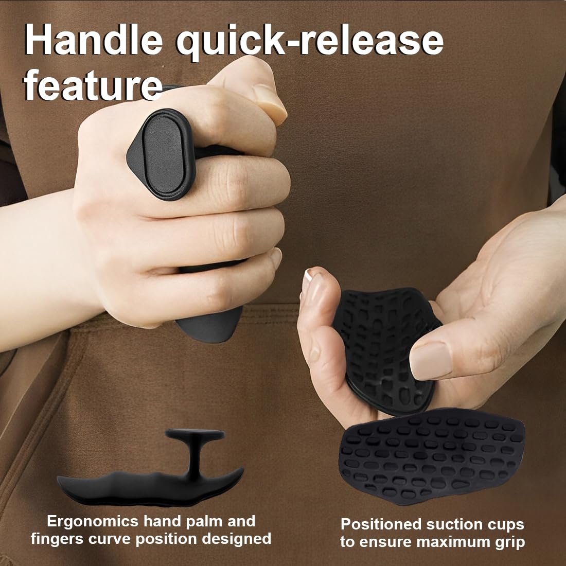Confezione da 2 Impugnature da palestra per sollevamento pesi, Guanti di Protezione Mani in Gomma Ergonomica per Sollevamento Pesi, Trazioni in Palestra e Allenamento