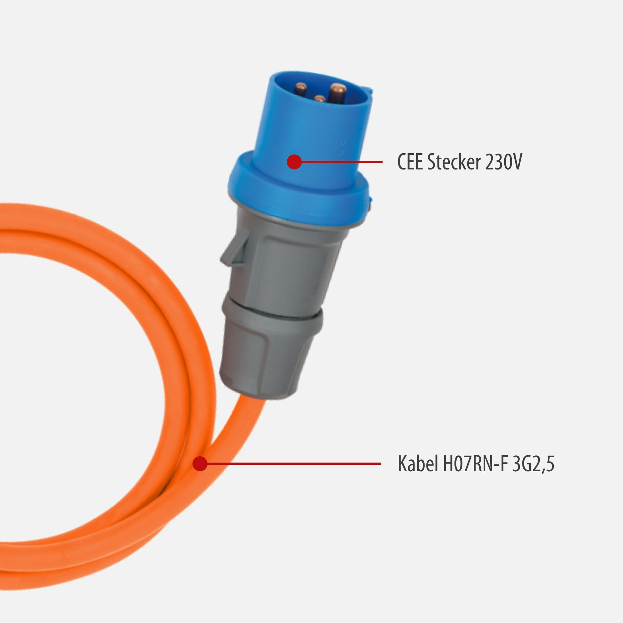 Brennenstuhl CEE-Verlängerungskabel 10m 230V 16A Camping Kabel orange Außenbereich