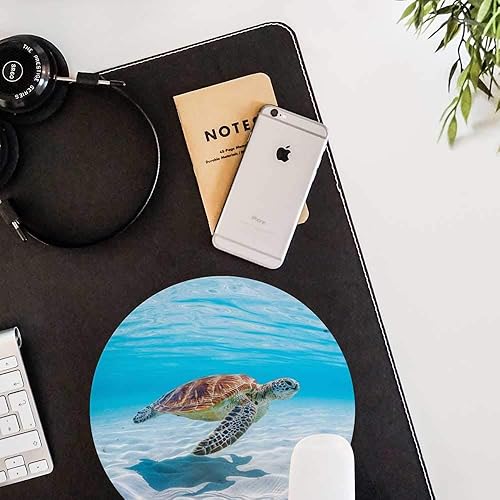 Miniatura 2 de Alfombrilla de mouse redonda, de goma antideslizante, redonda, linda tortuga, alfombrilla de mouse de escritorio, alfombrilla de mouse para juegos,