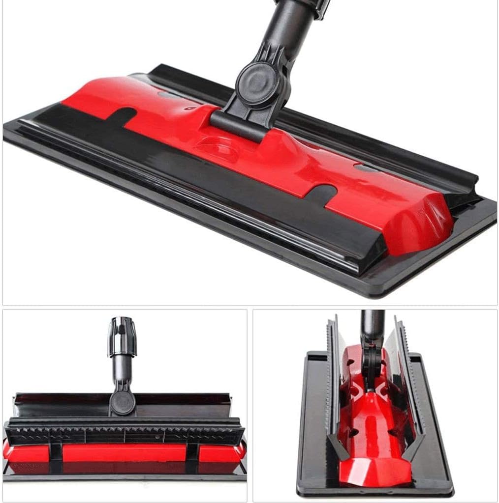 HBJWOV Red Mop Broom, Professional Microfiber Mop for Hardwood, Laminate, Tile Floor Cleaning, Stainless Steel Telescopic Handle