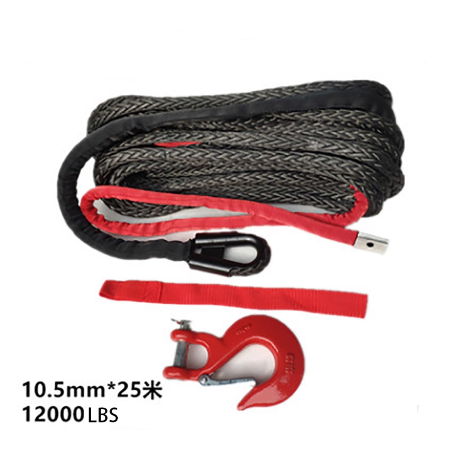 10.5mm * 30m Nowa Lina Wciągarki Do Przyczepy Pojazd Terenowy Zmodyfikowana Nylonowa Ultra Wysokocząsteczkowe Włókno 12000 LB Self Rescue Solidna I Niezawodna(10.5mmx25m)