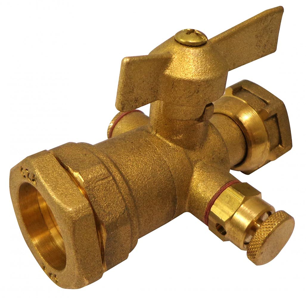 Robinet de compteur laiton 19 x 25 Centrale Brico, laiton robuste tube PE