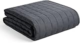 YnM 15lbs Weighted Blanket for Adults, Heavy Bed Throw Blanket with Cooling Glass Beads for All Season Use, Ideal for ~90lbs (48x72 Inches, Twin/Full, Dark Grey) 48 in x 72 in 15 lb Exclusive Microfiber Dark Grey