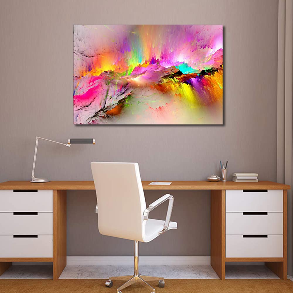 Wandbild Abstraktes Blumendesign – Handbemalt Auf Leinwand, 91,4x61 Cm, 1 Panel, Für Wohnzimmer & Badezimmer