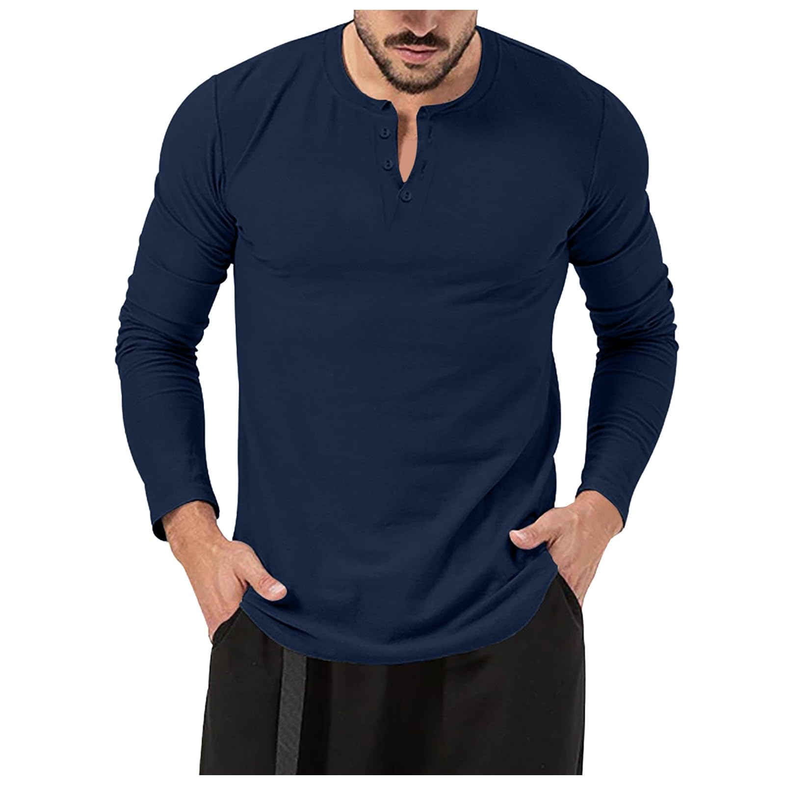 【いおにゃん】 新品 AKM エイケイエム メンズ長袖ヘンリーTシャツ いおにゃん】 新品 AKM エイケイエム メンズ長袖ヘンリーTシャツ