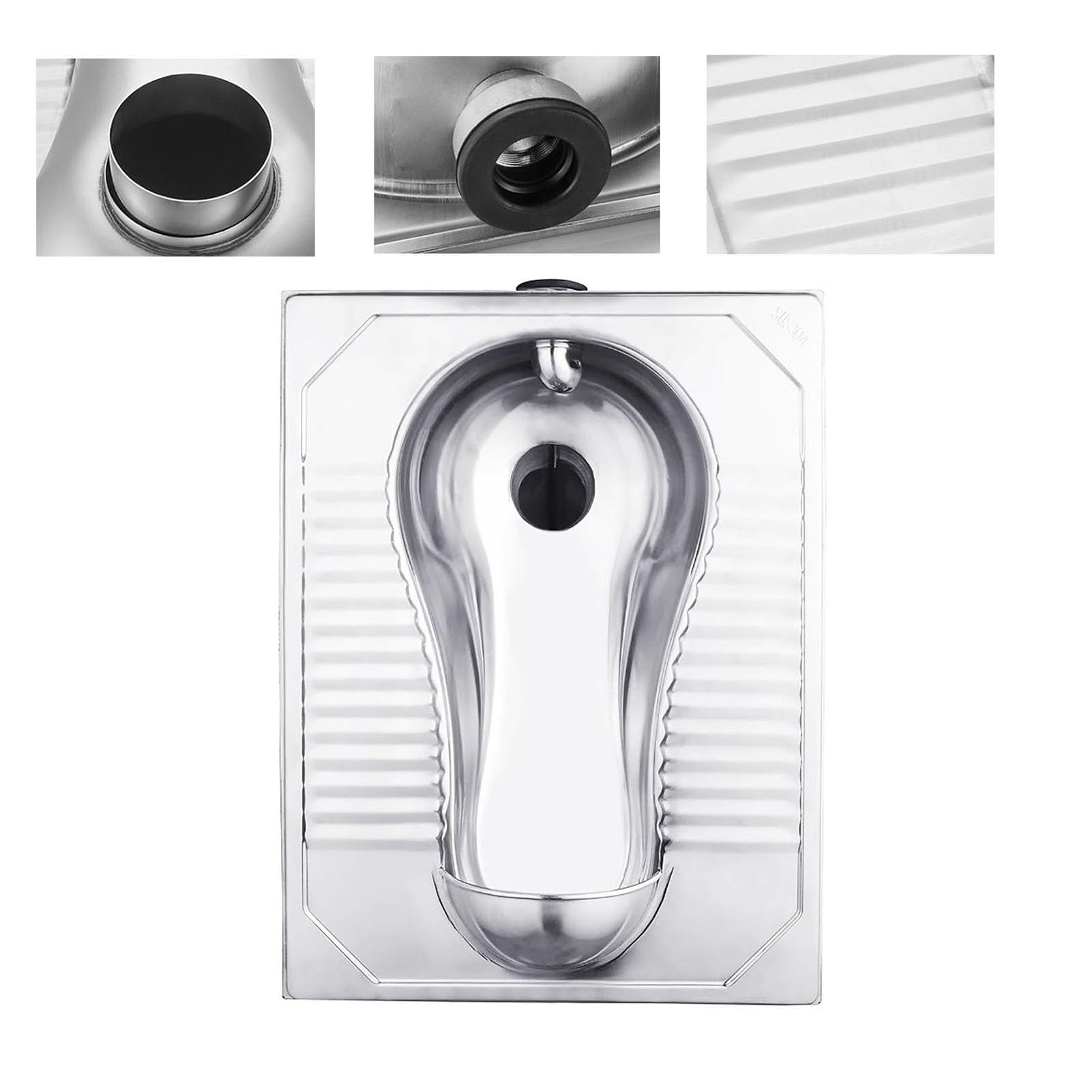 Juego de tanque de agua para inodoro público con inodoro de acero inoxidable 304, control de olor, D, E