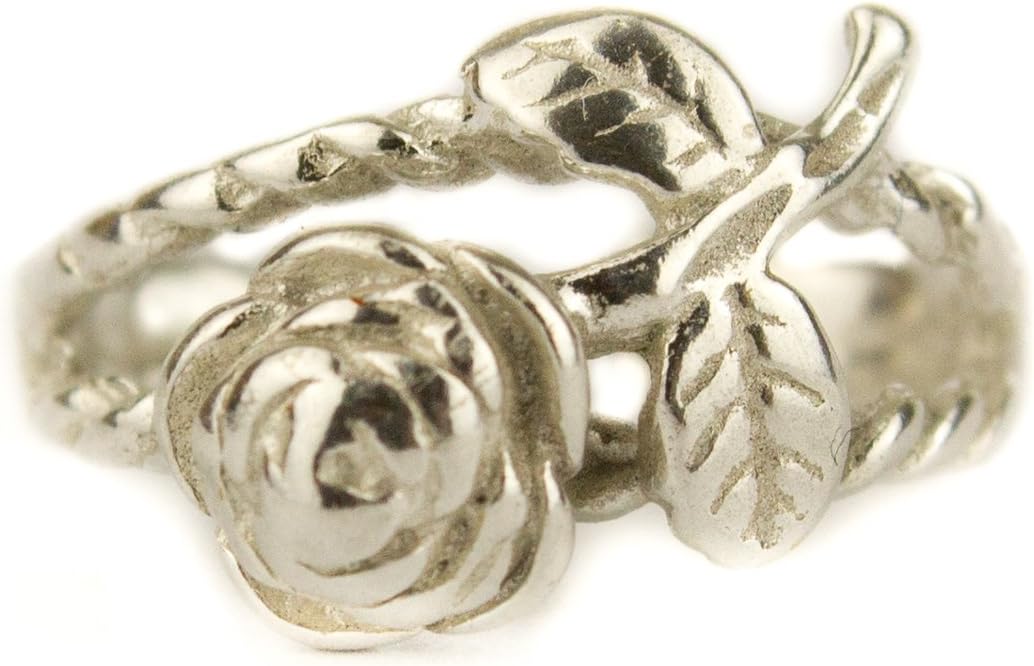 'Earring Creole "Rose branch silver 200S