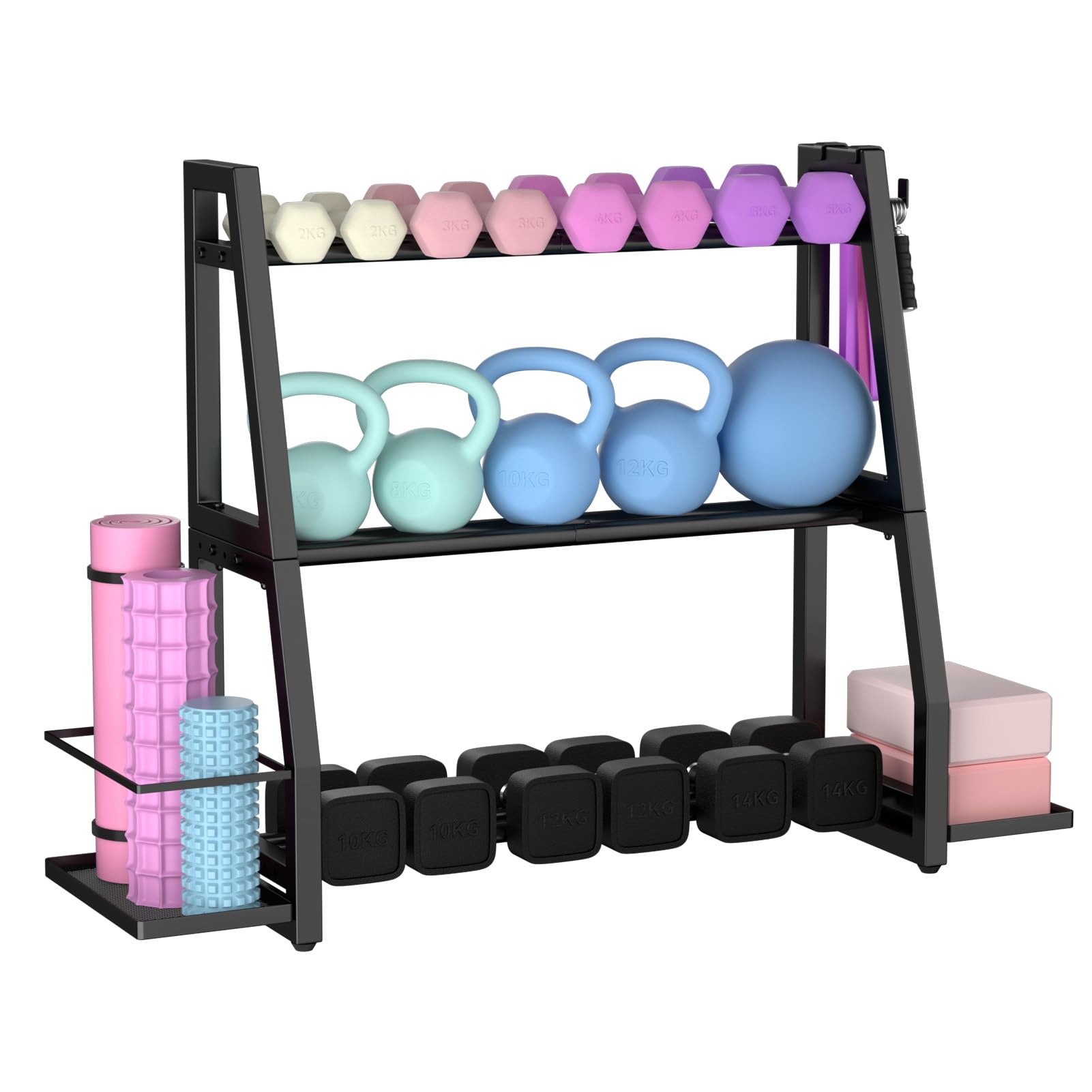 Dumbbell Rack with Side Storage,272KG Heavy Duty
