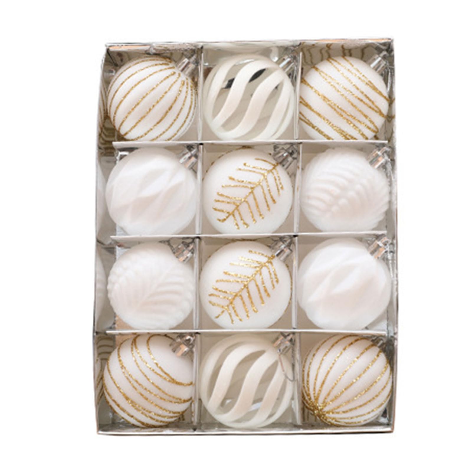 12Pcs Elegant Velvets Painted Christmas Baubles Festives Tree Decoration for Home and Party Flocking Baubles Accessories Christmas Tree Ornament