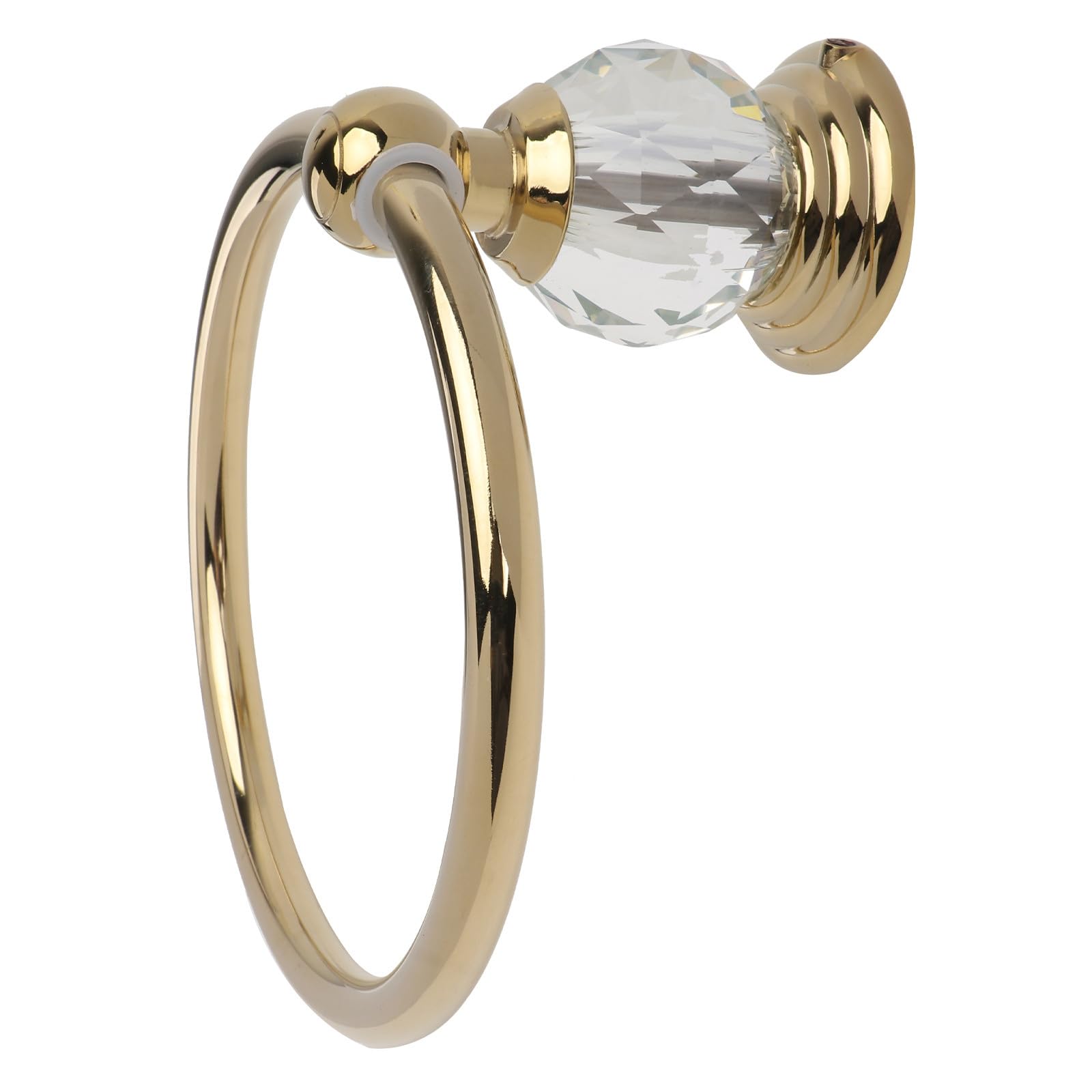 Portasciugamani da Parete Anello Rotondo in Acciaio Inox Dorato, Gancio Portasciugamani Salvaspazio per Bagno e Cucina, Accessorio Bagno Retrò Compatto