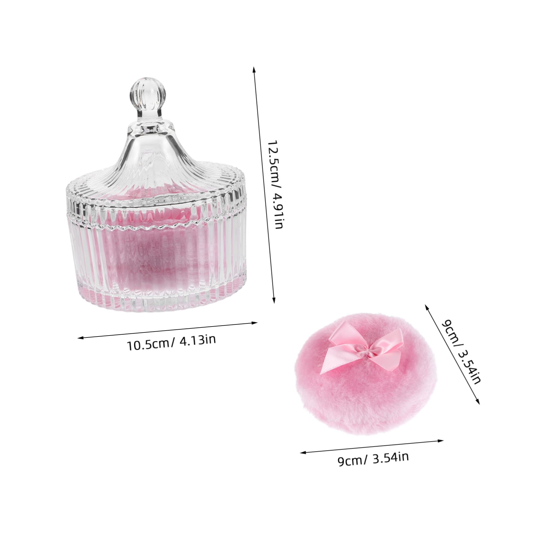 minkissy Extra Large Fluffy Powder Puff with Ribbon Reusable Makeup Applicator for Includes Glass Container Powder Puff for Efficient and Comfortable Application