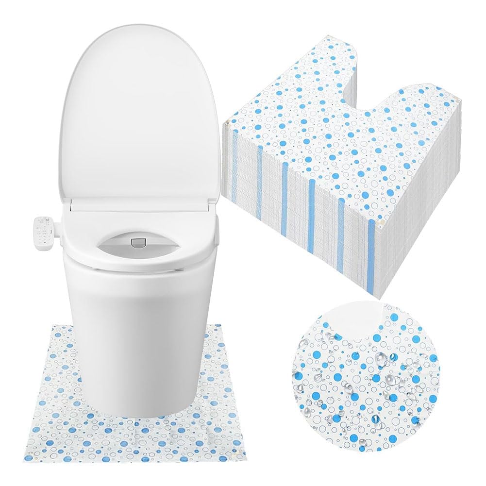 Tappetino protettivo per il pavimento del WC, confezione da 50 pezzi, tappetino da bagno usa e getta, impermeabile, antiscivolo, a forma di U, tappetino per allenamento