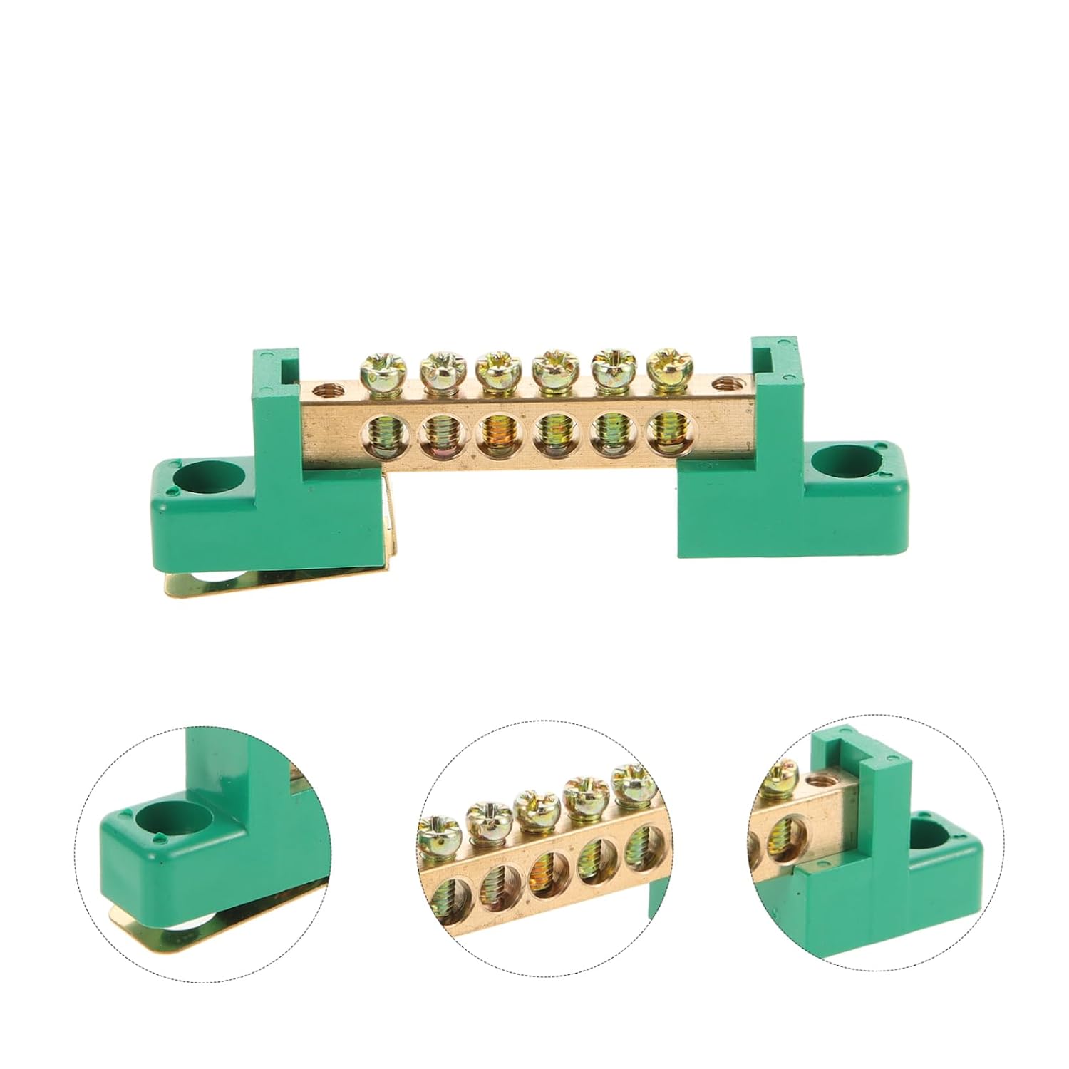 2pcs Copper Grounding Bars Terminal Heavy Duty Ground Block for Electrical Distribution Box Easy to Install Grounding for Electrical Systems