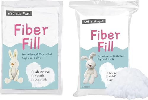 LOKUNN Relleno de fibra de poliéster de 100 g3.5 oz + 50 g1.8 oz, relleno de almohada de relleno, relleno de fibra de relleno de alta resistencia,