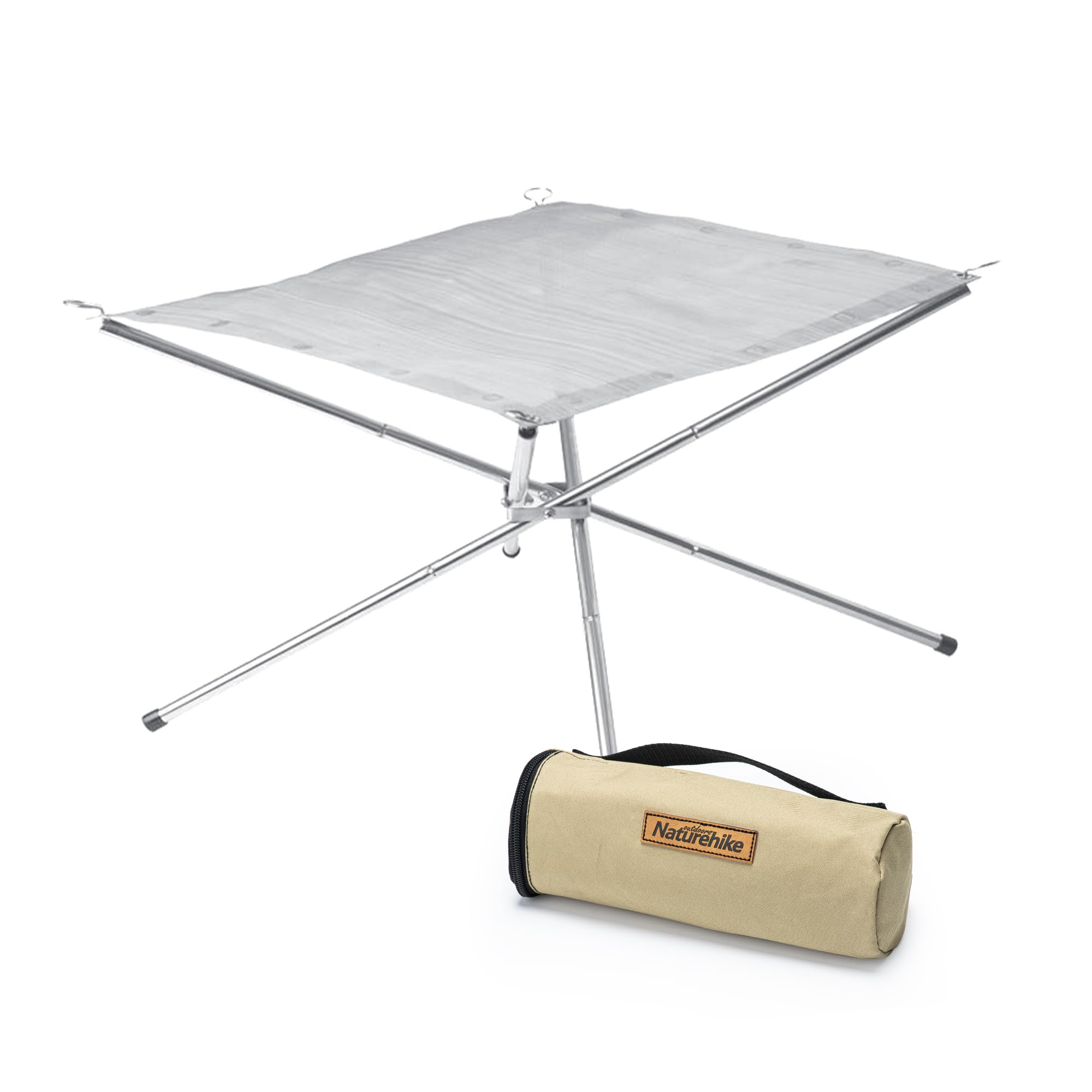 Tragbare Feuerstelle Aus Edelstahl – Faltbar, Mit Grillrost, Für Camping & Garten