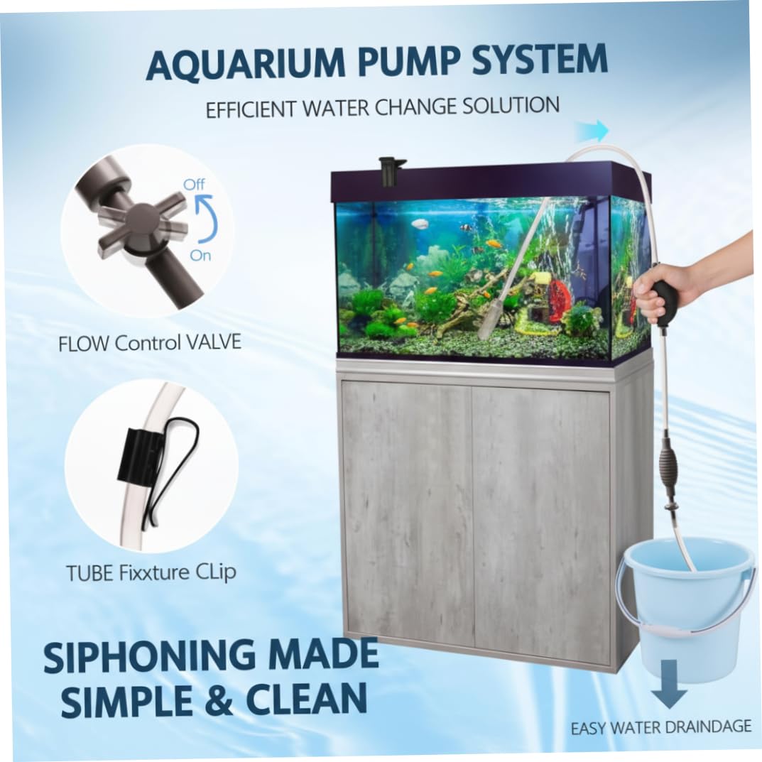 Kit completo de limpieza de acuarios – Bomba de sifón manual de 30 cm con aspiradora de grava, red de peces y accesorios para un fácil mantenimiento del tanque de peces.