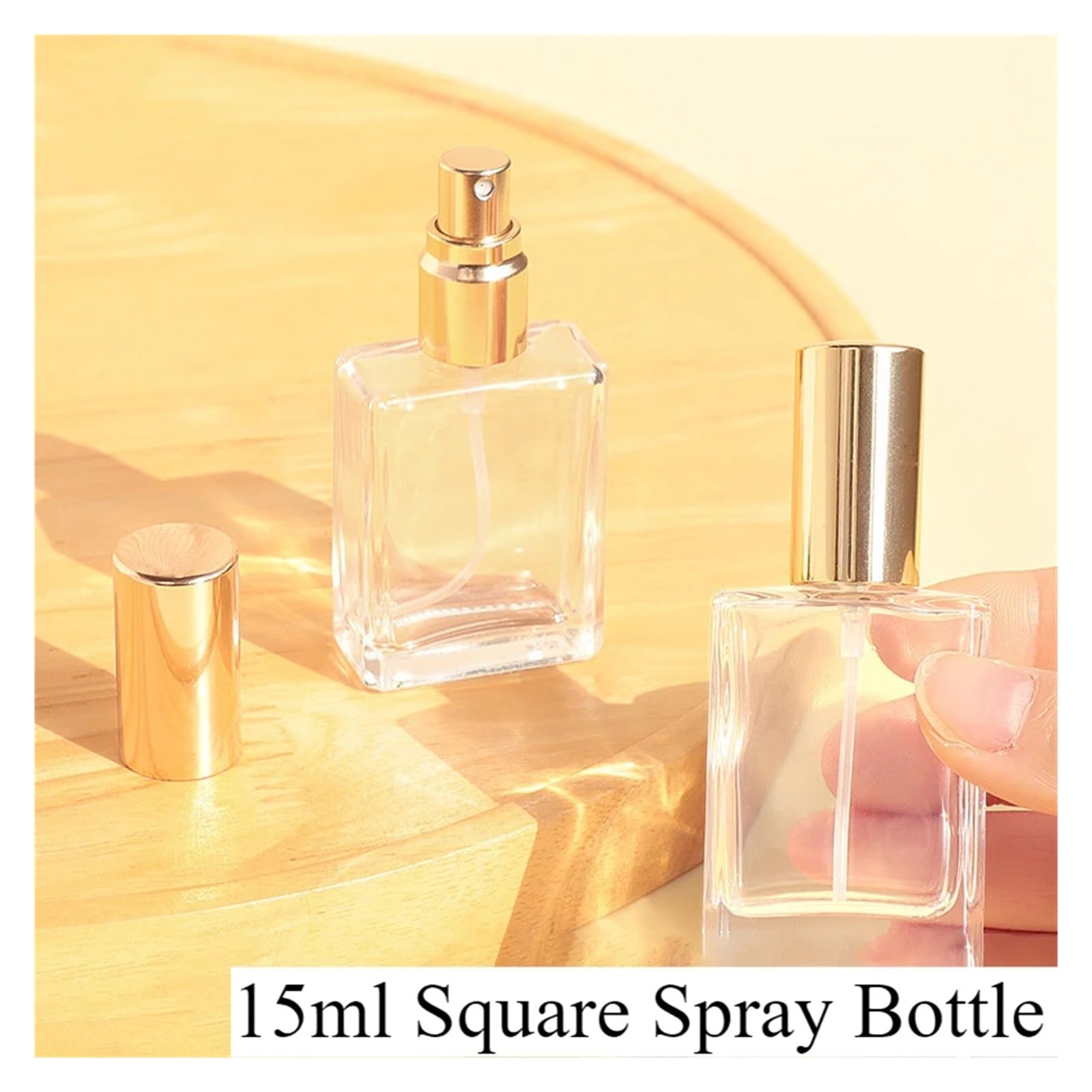 JINYOE 10 pezzi di flaconi di profumo spray atomizzatore for bottiglie quadrate piatte portatili da viaggio, bottiglie di ricarica in vetro vuote(Silver,10ml)
