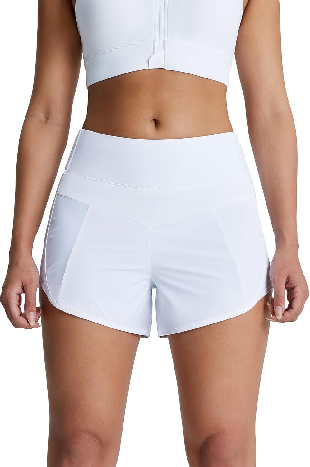 Tough Mode Athletic Shorts for Women, Gym Shorts Women, Elastic Running Sport Workout Yoga, Ultra Soft Short with Zip Pocket