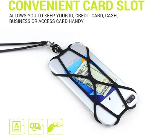 Miniatura 4 de Gear Beast Cordón para teléfono celular, funda de silicona para teléfono inteligente y correa para el cuello compatible con la mayoría de teléfonos