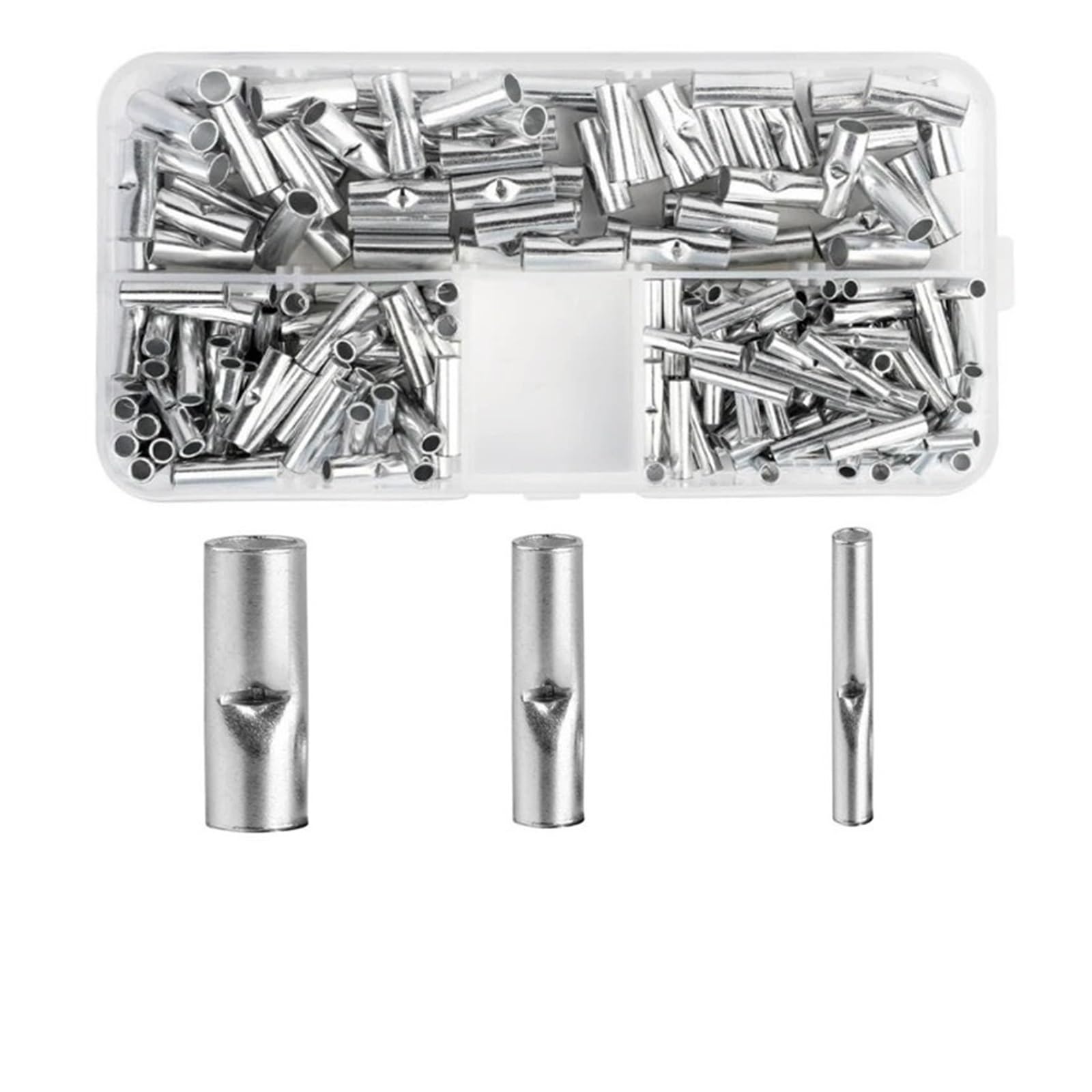 BKGWCSOR 200pcs Butt Wire Connector AWG 22-10 Copper Tinned Splice Crimp Terminal Sleeve Terminals Crimping Connectors Kit