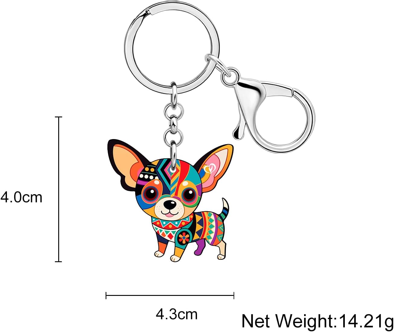Acrylic Cute Dog Mom Gifts for Women Girls Chihuahua Keychain Boho Gifts for Dog Lovers Keyring Car Keys Accessories image 5
