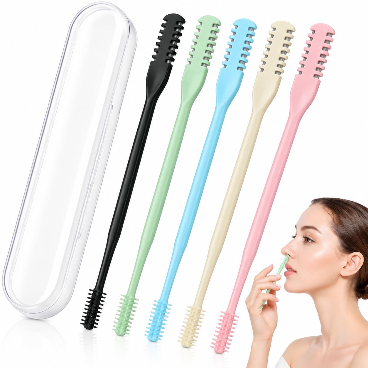 5PCS 2-in-1 Nose Hair Trimmer for Women Men