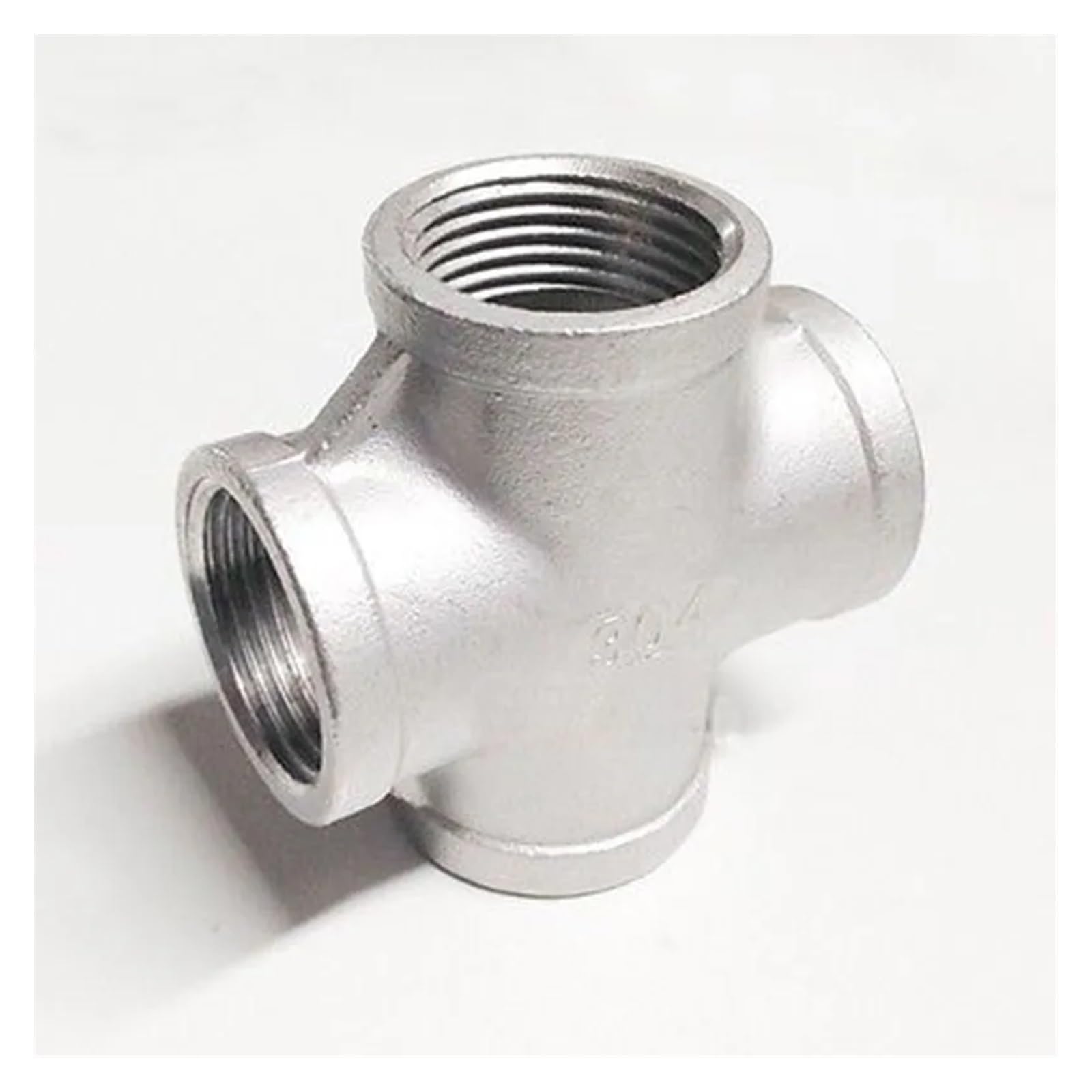 AARTERZZA 2" BSP Female 304 Stainless Steel Cross 4 Way Connector Pipe Fitting Water Oil Air