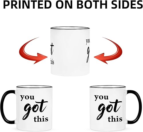 Miniatura 6 de YHRJWN Taza de café con texto en inglés "You Got This" para mujeres y hombres, regalos motivacionales inspiradores para mejores amigos, compañeros