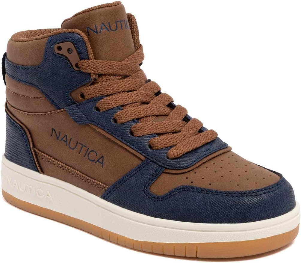Nautica Kids Sneaker: Lace-Up Fashion Shoe with Boot-Like High Top Design for Boys and Girls (Big Kid/Little Kid Sizes) - Horizon