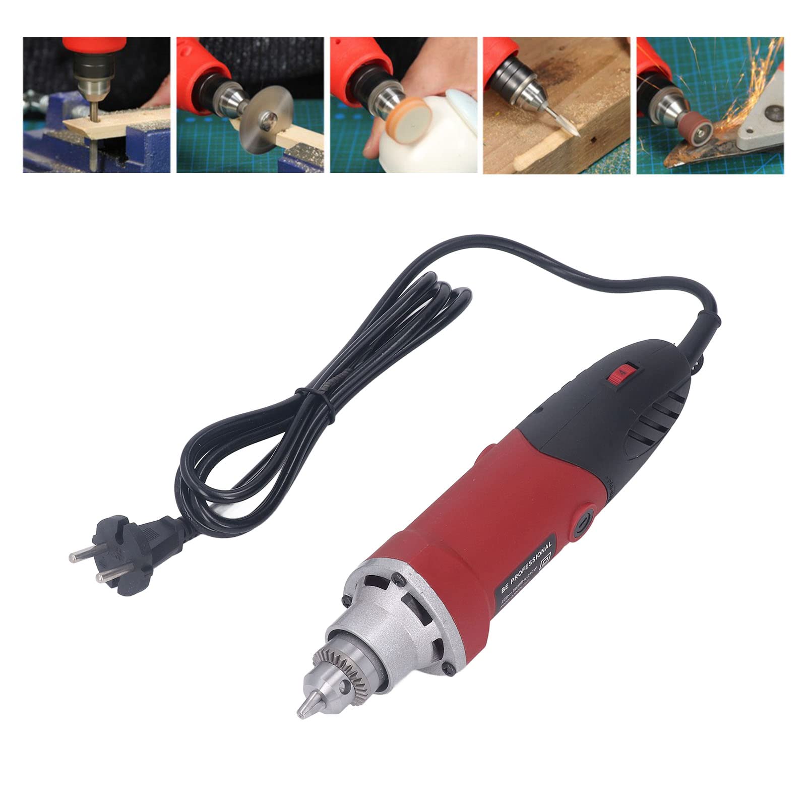 Amoladora Recta Enchufe Europeo Alta Seguridad 220V 280W ABS Amplia Aplicación Amoladora Recta de Perforación Eléctrica