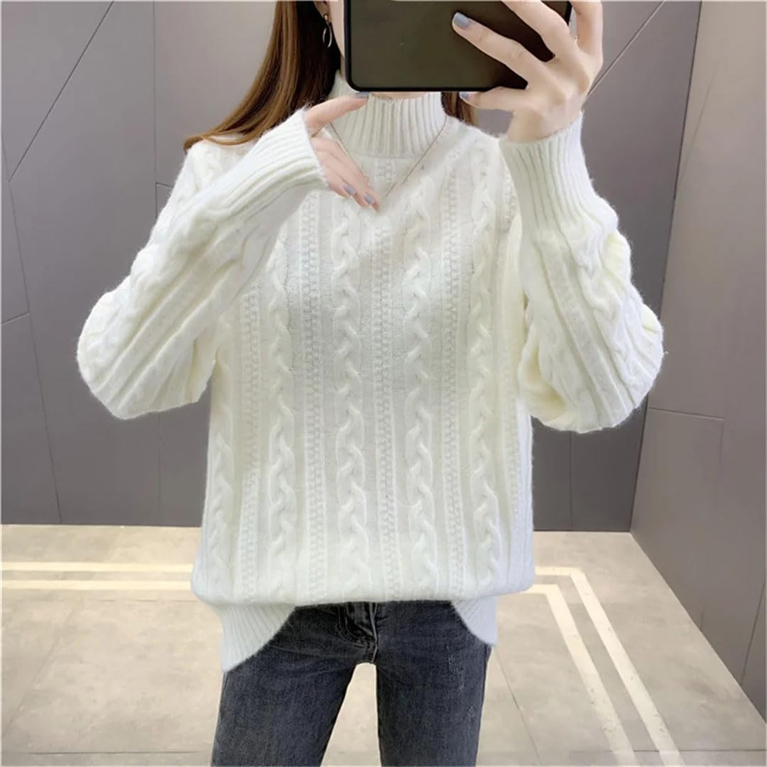 Maglione da donna a collo alto autunno inverno maglione a maniche lunghe maglioni lavorati a maglia addensare maglioni caldi da donna.