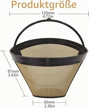 Gold Tone Coffee Filter 2pcs