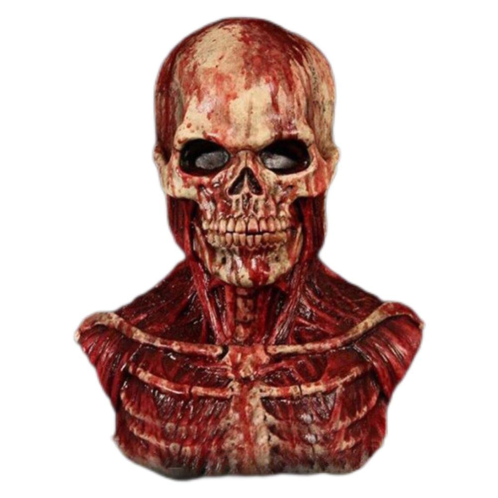 2022 Halloween Horror Bloody Skull Mask Gloves Latex Creepy Screaming Corpse Mask Halloween Party Cosplay Costume Props Decorations