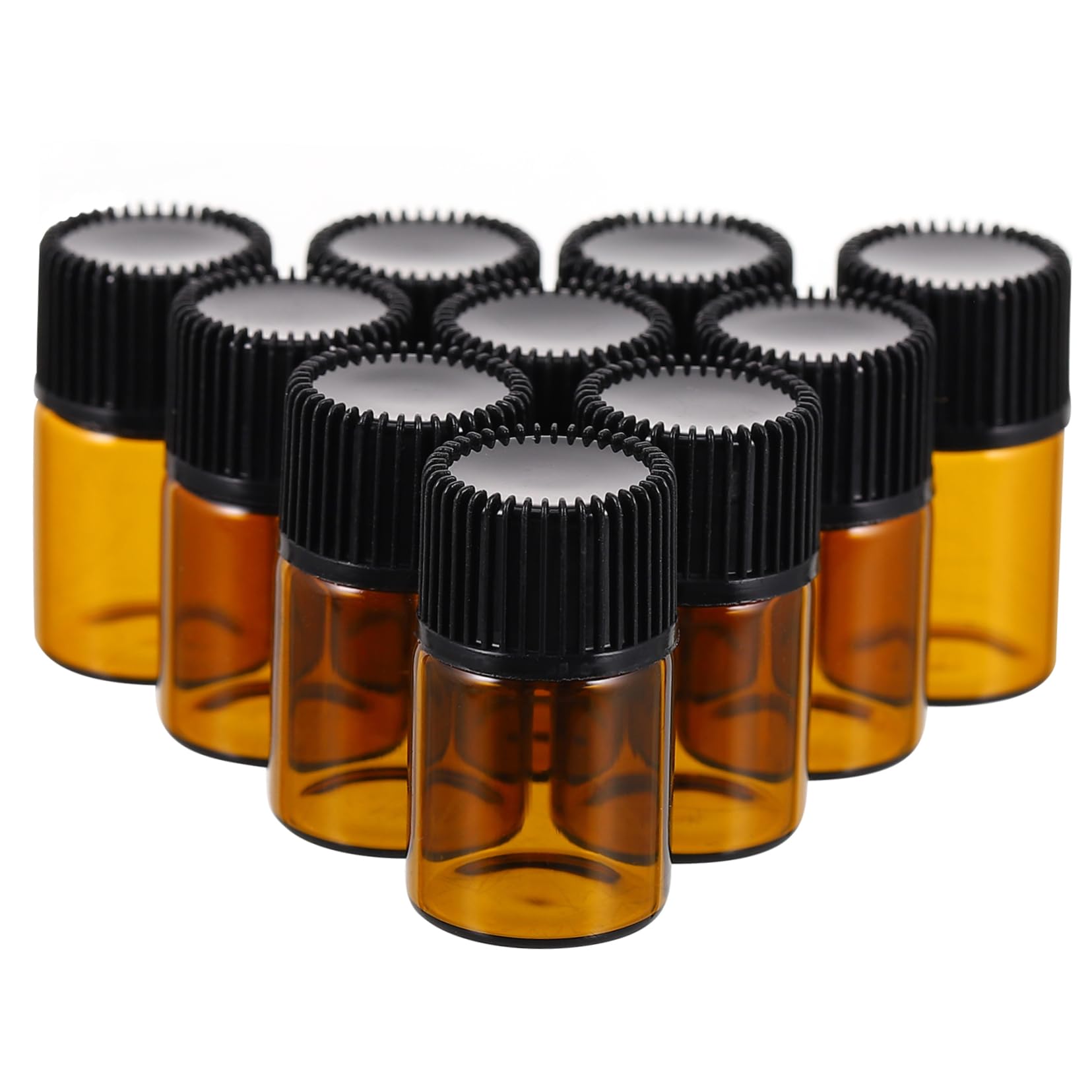 Beatifufu Herbal Extracts Storage Bottles 50pcs Glass Essential Oil Bottles Roll on Caps