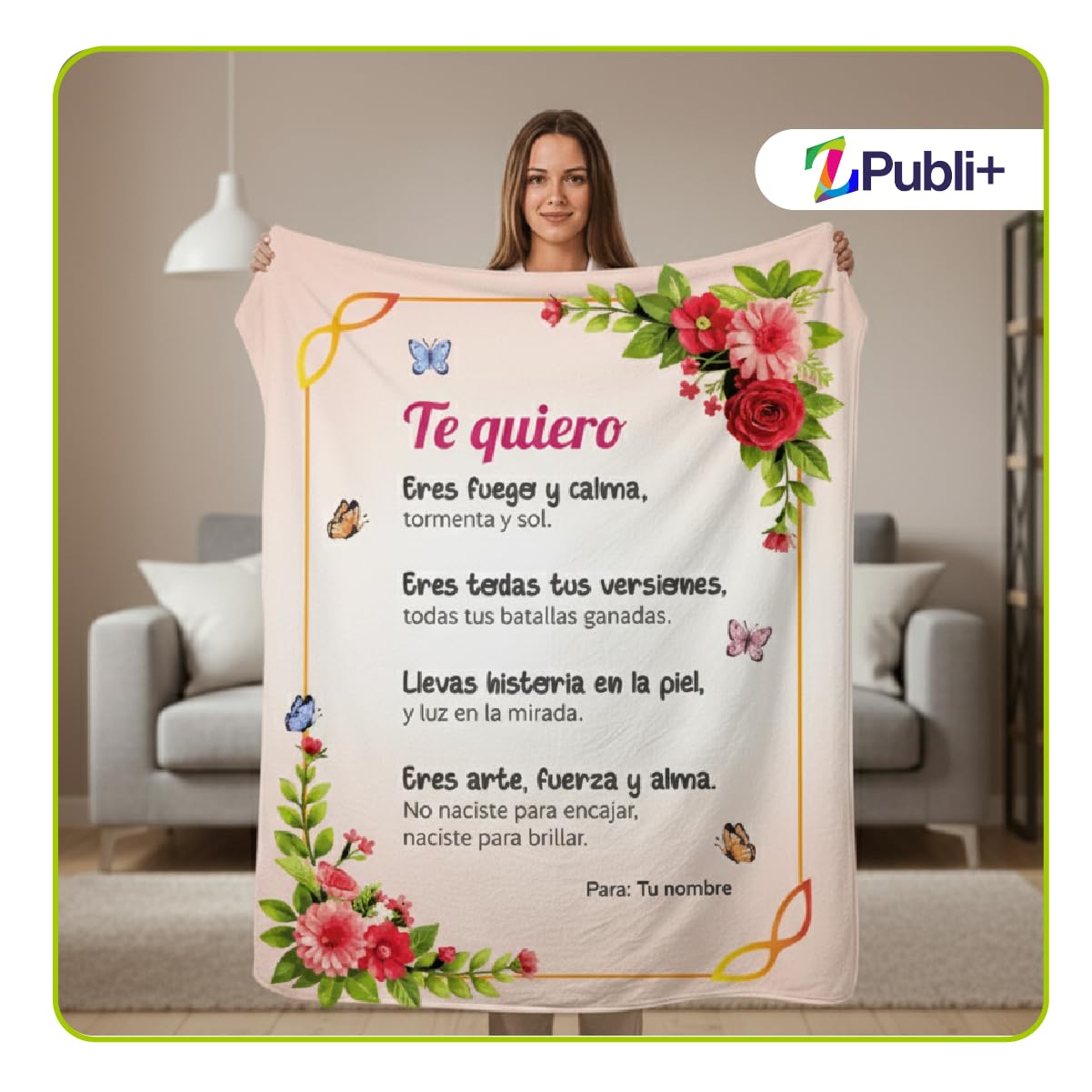 Manta Personalizada con Frases y Nombre (Modelo 2, 150X230)