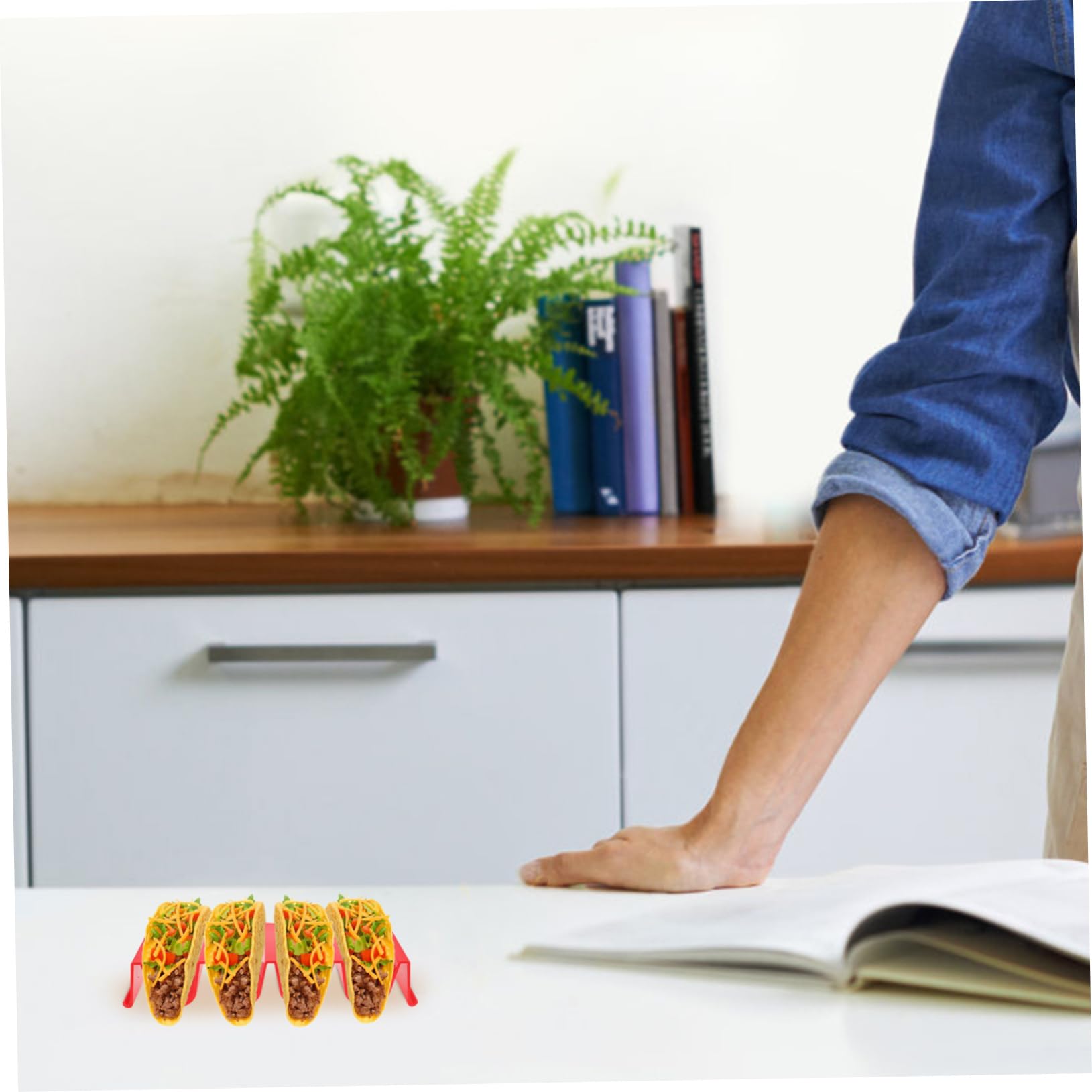 NAMOARLY 2pcs Tortilla Stand Taco Bowl Shell Maker Home Taco Holder Taco Holder Stand Comal Para Tacos Tortilla Rack Tray Plates Taco Grill Taco Shell Stands Utensil Tray Taco Tray Abs Red