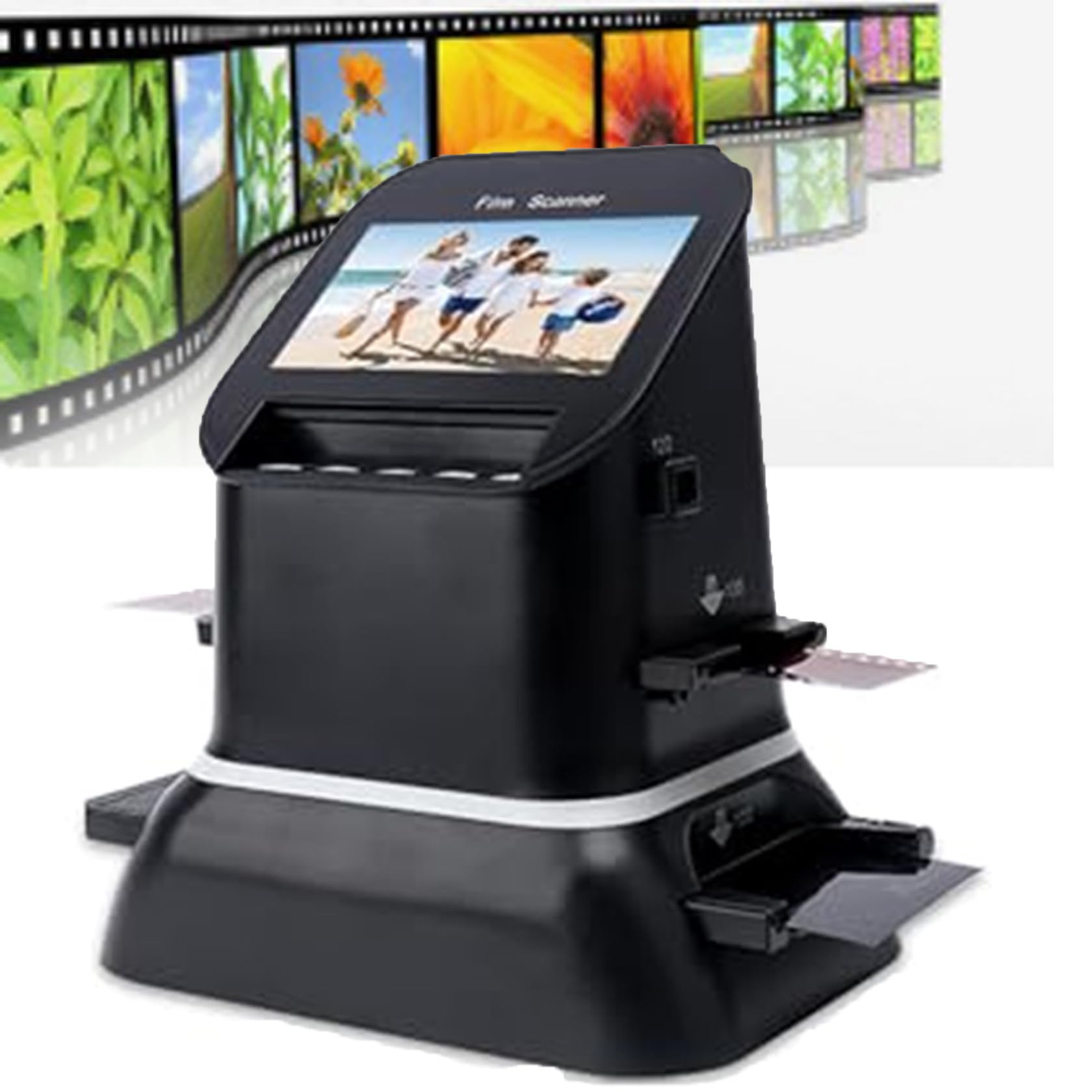 EscáNer De PelíCulas Y Diapositivas De 120 Mp, Visor De Diapositivas Todo En Uno Con Pantalla Lcd Y Ranura Para Tarjeta Sd. Convierte Diapositivas Y Negativos De 35 Mm (135, 110 Y 126)